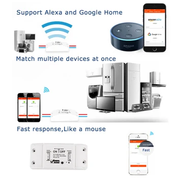 Tuya WiFi Smart Wireless Šviesos Laikmačio Jungiklio, Smart Gyvenimo APP Nuotolinio Valdymo Interruptor Inteligente Už Alexa, Google 