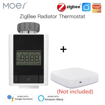 Tuya ZigBee 3.0 LCD Smart Termostatiniai Radiatorių Vožtuvų Namų Termostatas Šildytuvas TRV 2MQTT Setup Su Alexa, Google Namų Protingo Gyvenimo