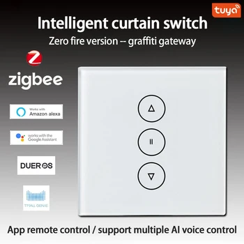 Tuya Zigbee Smart Užuolaidų Jungiklis App Kontroliuoti Elektros Variklio Užuolaidų Aklas Roller Užrakto Dirba Su Alexa 