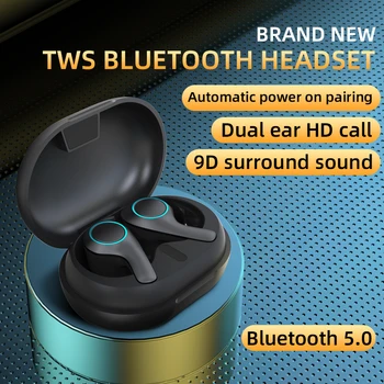TWS Touch Control Belaidis Sporto Ausines Bluetooth 5.0 Ausines 9D Stereo Triukšmą, Ausines IPX5 atsparumas Vandeniui Ausinių