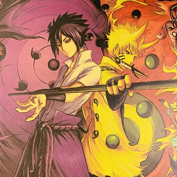 Uchiha Sasuke Plakatas Klasikinis Anime Ir Animacinių Filmų Kraft Popieriaus Dažymas Sienų Lipdukai Baras, Kavinė Poilsio Namų Dekoro Priedai