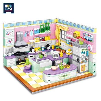 UKBOO 595PCS Mergaitės Žaidžia Namų virtuvė Micro Statybos Blokus 