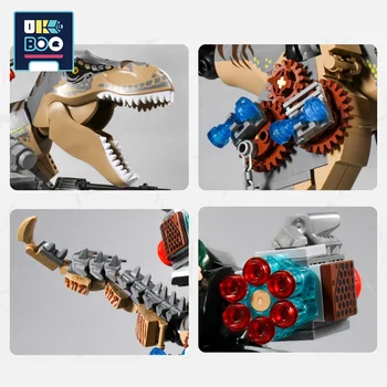 UKBOO 645PCS Mechaninė Tyrannosaurus Modelio Blokai Nustatyti Juros periodo Dinozaurų Pasaulyje Chase Duomenys Plytų Žaislai Vaikams
