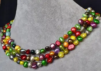 Unikalus Perlų papuošalų Parduotuvėje Ilgą Perlų Vėrinį 120cm 6-9mm Spalvotų Nekilnojamojo Gėlavandenių Perlų Vėrinį Moteris Dovaną Fine Jewelry