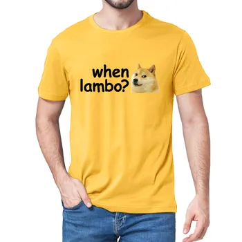 Unisex DOGE Dogecoin Kriptografijos Meme Bitcoin Kai Lambo Vyrų Medvilnės, trumpomis Rankovėmis T-Shirt Streetwear Harajuku Minkštas Tee