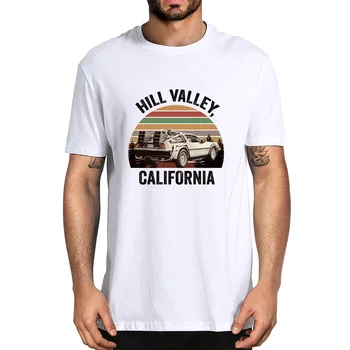 Unisex Hill Valley Vyrų Naujovė T-Shirt Atgal į Ateitį Marty Mcfly Vasarą Moterys Minkštas Tee Harajuku Streetwear
