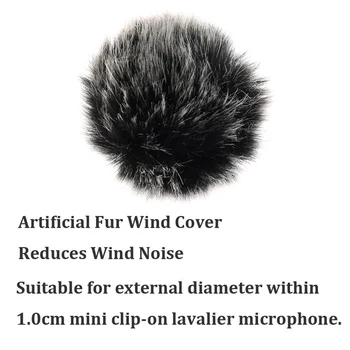 Universalus Lavalier Microphone Furry Priekinio stiklo Kailio prekinis, galinis Stiklo Vėjo apsauginės ausinės Minkštas SONY RODE xiaomi Atvartas Lavalier Mic 5mm