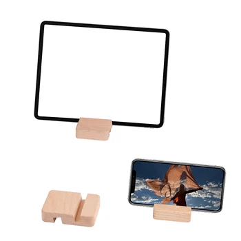 Universalus Medinis Bambuko Mobiliojo Telefono Laikiklis Mini Tablet Stand Išmaniųjų Telefonų Laikiklis Iphone