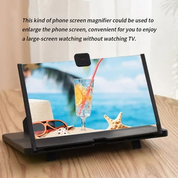 Universalus Mobiliojo Telefono Ekrane padidinimo stiklas 3D Didintuvas Didinamąjį Vaizdo Stiprintuvo Projektoriaus Laikiklis, Stalinis Laikiklis Stovėti Telefono