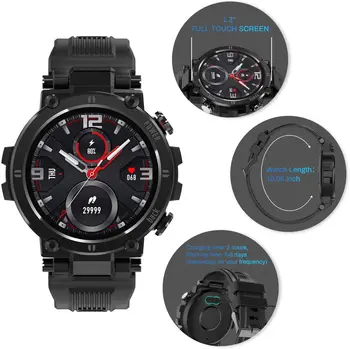 UONEVIC Smartwatch Vyrams Visiškai Jutiklinis Ekranas Smart Žiūrėti HR/BP Fitness Tracker D13 smartwatch 