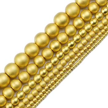 UPGFNK Matinis Natūralaus Akmens 18 Aukso Hematitas Apvalios Metalinės Prarasti Karoliukai Papuošalai Priėmimo 