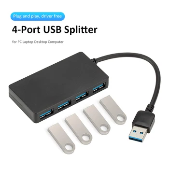 USB 3.0 Hub 5Gbps High Speed Multi-4-Port USB Adapteris, Splitter PC Nešiojamojo Kompiuterio Priedai