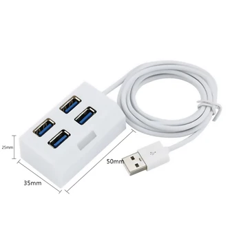 USB 3.0 Mini HUB Splitter Lengvumas ir Perkeliamumas Ne vieta Užimti 4 Uostų Desktop Išorinis Adapteris su Mėlyna Indikatoriaus