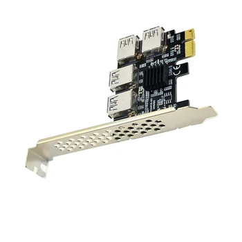 USB 3.0 PCI-E Express 1x iki 16x Riser Card Adapter PCIE 1 iki 4 Lizdas PCIE Riser Port Multiplier Kortelę už BTC Miner Kasyba