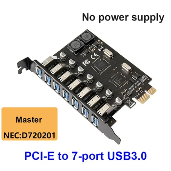 USB 3.0 PCI-E Išplėtimo Kortelės Adapterį 7 Uostų USB3.0 Stebulės Vidaus USB 2.0/1.1, USB 3 PCIE X1 X4 X8 X16 