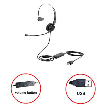 USB Ausinės Su Mikrofonu PC 3.5 mm Verslo Ausines Su Mic Mute Triukšmo Panaikinimo Skambučių Centras Ausines