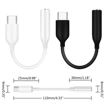 USB C iki 3,5 Mm Ausinių Lizdas Adapteris, Suderinamas su C Tipo, kad Ausinių Papildomas Kabelis Hi-fi Skaitmeninio Garso Keitiklis