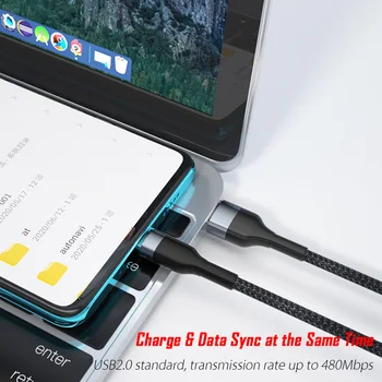 USB C Tipo Kabelis Greito Įkrovimo Tipo C Cabo už Xiaomi Poco X3 Mobiliojo Telefono 3A Greitai Įkrauti USBC Duomenų Kabel Viela, 0.3 1 2 M Metrų