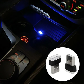 USB LED Mini Automobilių Interjero Šviesos Ruože Lankstaus Neono Atmosfera Vamzdis Neoninės Lempos