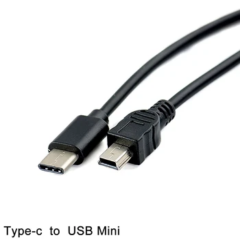 USB Tipo C 3.1 Vyras Į Mini USB 5 Pin B Male Kištuko Keitiklį OTG Adapterio Sukelti Duomenų Kabelis Macbook Mobiliojo 30cm