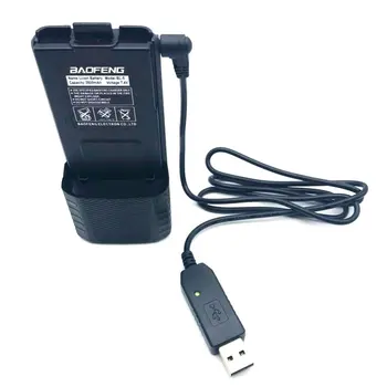 USB Įkroviklio Laidą su Indikatoriaus Lemputė Walkie Talkie už Baofeng UV-5R Pailginti Baterijos BF-UVB3 Plius Batetery Kumpis Radijo ONLENY
