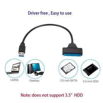 USB3.0 SATA Cabel USB3 Adapteris.0 2.5 Colių SATA 22 pin Kietąjį Diską SATA Į USB Keitiklis, Support 2.5