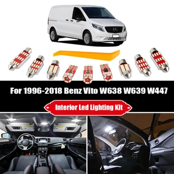 Už 1996-2018 Mercedes Benz Vito W638 W639 W447 Licencijos numerio ženklo Žibintas Baltas Canbus Klaidų LED Interjero Dome Žemėlapis Stogo Šviesos Rinkinys