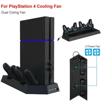 Už PS4 Vertikalus Stovas Aušinimo Ventiliatorius Valdytojas Įkrovimo stotelės, Tinka PS4 Multi-funkcija, Ventiliatorius Aušinimo Pagrindo Laikiklis