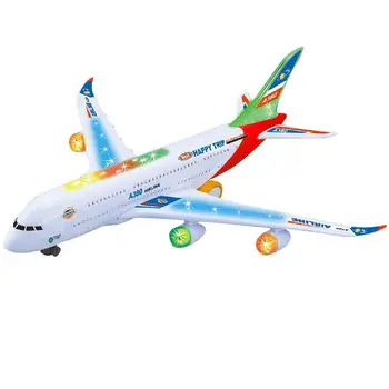Vaikai Elektros Lėktuvo Žaislas Modeliavimas Orlaivių Reaktyvinių Žaislas su Mirksintys Žibintai ir Realius Variklio Garsus, Sukasi 360 A380 Lėktuvas