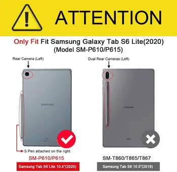 Vaikai Padengti Samsung Tab S6 Lite 10.4 2020 P610 P615 atsparus smūgiams Šviesos Svorio Apsaugos Rankena Stovėti Vaikams Atveju