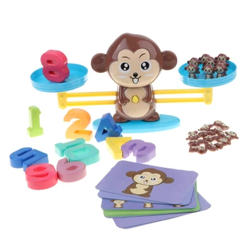 Vaikai Vaikų Beždžionė Balanso Skaičiavimo Žaidimas Mediniai Matematikos Švietimo Žaislai