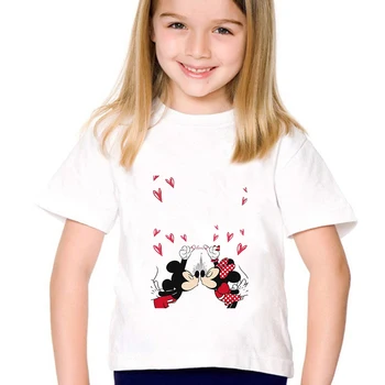 Vaikams, Cartoon Mickey Mouse Berniukų, Mergaičių Viršūnes Tees Juokingas Animacinių filmų Disney Marškinėliai Vaikų Vasaros Laisvalaikio Drabužių Bamblys