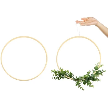 Vainikas Žiedai,12 Pack 6 Dydžių Mediniai Bambuko Gėlių Hoopas Vainikas Macrame Amatų Hoop Žiedai 