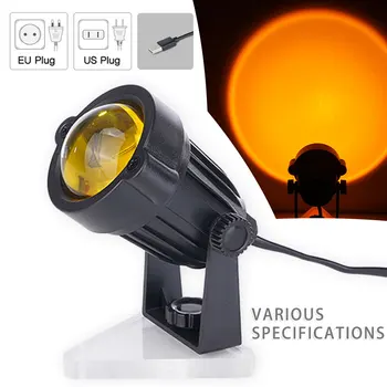 Vaivorykštė Saulėlydžio Projektorius Atmosferą Naktį Šviesos Kavos Parduotuvė Projekciniai Žibintai Vaikų Miegamasis Mielas Naktį saulėlydžio projekcija lempos