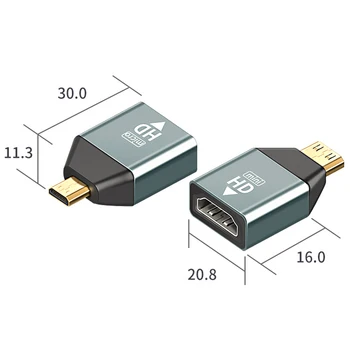 Vaizdo Adapteris moterį, Mini Male/Micro Male HDMI suderinamus Adapteris Keitiklis Jungtis Sąsiuvinis Tablet PC Priedai