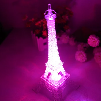 Valentino dieną, romantiškas apšvietimas, Eifelio Bokštas spalvinga naktį žibintai Paryžiaus bokšto LED žibintai kūrybos giftsA428