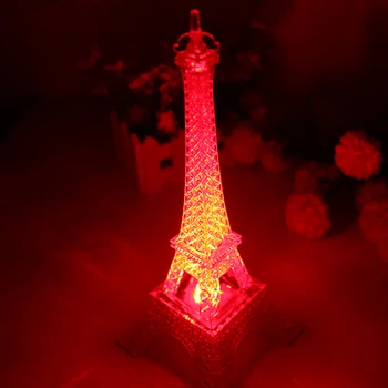 Valentino dieną, romantiškas apšvietimas, Eifelio Bokštas spalvinga naktį žibintai Paryžiaus bokšto LED žibintai kūrybos giftsA428