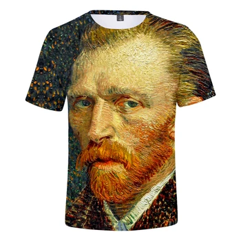 Van Gogh 3D Atspausdintas 2021 Naujas Mados marškinėliai Moterims/Vyrams trumpomis Rankovėmis O-Kaklo Tshirts Atsitiktinis Streetwear Madinga Stiliaus Tee Marškinėliai
