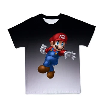 Vasaros 2021 nauji trumparankoviai 3D spausdinimo Mario žaidimas, vaikiški marškinėliai berniukams/mergaitėms paprastas audinys atsitiktinis mados, vaikų drabužiai