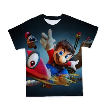 Vasaros 2021 nauji trumparankoviai 3D spausdinimo Mario žaidimas, vaikiški marškinėliai berniukams/mergaitėms paprastas audinys atsitiktinis mados, vaikų drabužiai