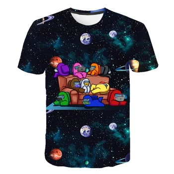 Vasaros 2021 Nauji Vaikiški marškinėliai 3D Spausdinimo CartoonFun Harajuku Berniukų ir Mergaičių Futbolo Marškinėliai, O Kaklo Negabaritinių trumpomis rankovėmis Drabužius