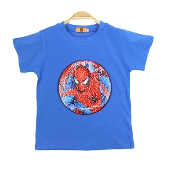 Vasaros Berniukai, T-marškinėliai, Drabužiai, 1 vnt Velcro Blizgančiais Pakeisti Grafika Medvilnės Mada Vaikams Super Herojus Spiderma Vaikai Viršūnės