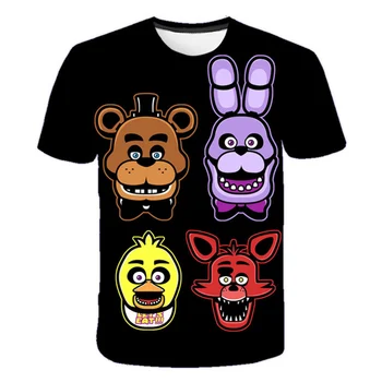 Vasaros Berniukų Marškinėliai Penki Naktį Fredis Marškinėliai Prarasti Vaikų marškinėliai Mergaitėms, Drabužiai Kid ' s T-shirt Kpop FNAF Animacinių filmų Anime Tees