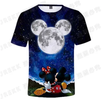Vasaros Disney Animacinių filmų Anime Mickey Mouse Spausdinami 3D T-marškinėliai Vyrams, Moterims, Vaikams, Kietas Streetwear Cool Berniukas, Mergaitė, Vaikiški Marškinėliai, Topai
