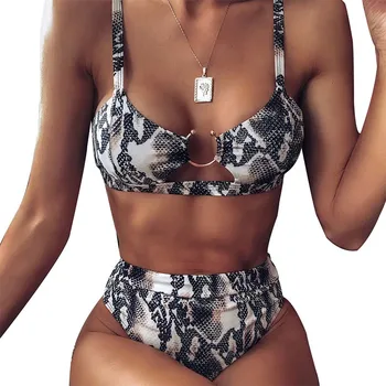 Vasaros Leopardas Spausdinti maudymosi kostiumėlį Moterų Naują Dviejų dalių Rinkiniai Ponios Bikini Beach Sexy Push Up maudymosi Kostiumėliai, Mados Femme 2021