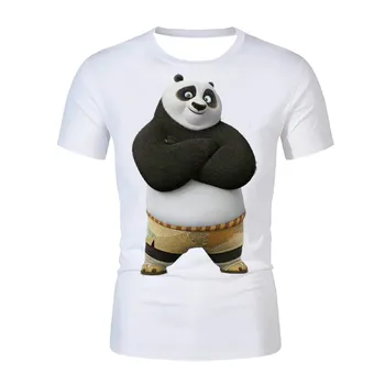 Vasaros Naują Atsitiktinis Panda Print T-Shirt Vyrai Ir Moterys Mados 3D Animacija, Drabužių Atsitiktinis Plius Dydis trumparankoviai Marškinėliai