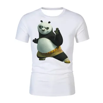 Vasaros Naują Atsitiktinis Panda Print T-Shirt Vyrai Ir Moterys Mados 3D Animacija, Drabužių Atsitiktinis Plius Dydis trumparankoviai Marškinėliai