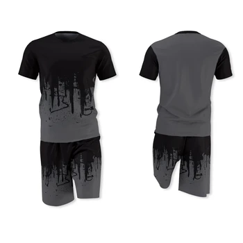 Vasaros naują atsitiktinis sportiniai, vyriški kostiumas vyriški sportiniai spausdinimo kostiumas vyriški marškinėliai šortai 2-piece bėgiojimas drabužiai