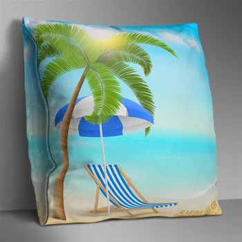 Vasaros Pagalvėlė Padengti Jūros Paplūdimio Kokoso Medžio Dekoratyviniai pagalvių užvalkalai už Sofa-Lova Poliesteris Mesti Pagalvių užvalkalus Namų Dekoro 45x45cm