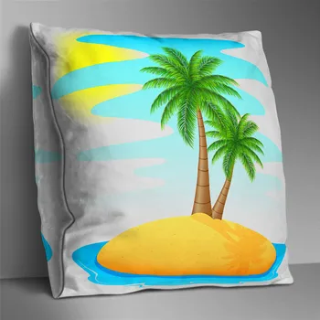 Vasaros Pagalvėlė Padengti Jūros Paplūdimio Kokoso Medžio Dekoratyviniai pagalvių užvalkalai už Sofa-Lova Poliesteris Mesti Pagalvių užvalkalus Namų Dekoro 45x45cm